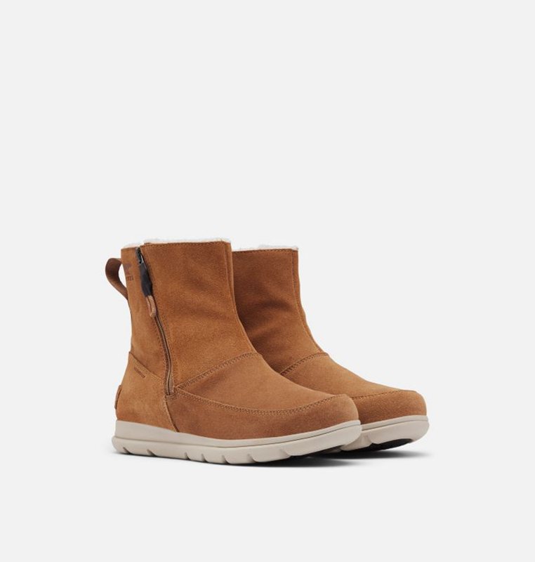 Sorel Dam Vinterkängor Brun - ™ Explorer Zip Låga - ZYR-092168